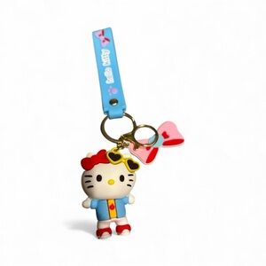 Hello Kitty Keychain with Blue and Red Details